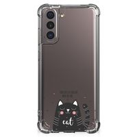 Samsung Galaxy S21 Stevig Bumper Hoesje Cat Good Day