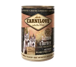 CARNILOVE DOG BLIK ZALM / KALKOEN VOOR PUPPIES 6X400 GR