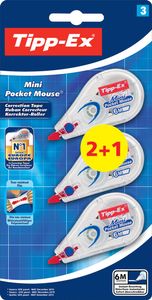 Tipp-Ex correctieroller Mini Pocket Mouse, blister met 2 + 1 gratis