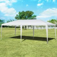 Tuinpaviljoen Partytent Tuintent Paviljoen voor Feesten Activiteiten en Camping Wit (6 m x 3 m)