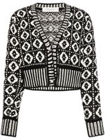 Golden Goose cardigan ceinturé en laine à motif en jacquard - Noir