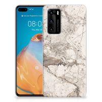 Huawei P40 TPU Siliconen Hoesje Marmer Beige