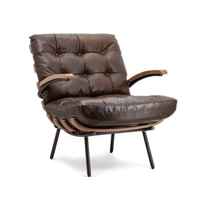 Sohome Leren Fauteuil 'Rooney' kleur donkerbruin