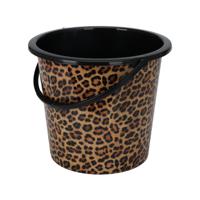 Huishoud/schoonmaak emmer met tuit - 10 liter - luipaard/panter print - multifuctioneel