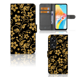 OPPO Reno8 T 5G Hoesje Gouden Bloemen