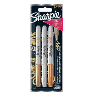 Sharpie 1986006 markeerstift 3 stuk(s) Fijne punt Brons, Goud, Zilver