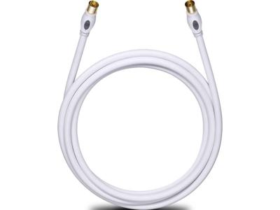 Antenne, Satelliet Aansluitkabel [1x Antennestekker 75 Ω - 1x Antennebus 75 Ω] 5.10 m 120 dB Vergulde steekcontacten Wit Oehlbach Transmission Plus