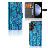 Samsung Galaxy S23 FE Book Style Case Wood Blue - thumbnail