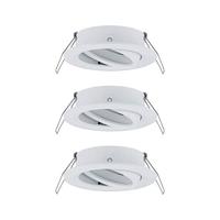 Paulmann 92486 Kies armatuur spot draaibare max. 3x10 watt Plafond Spotlight inbouwlamp Aluminium, Mat Wit