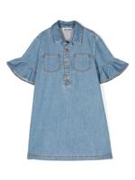Moschino Kids Spijkerjurk verfraaid met stras - Blauw