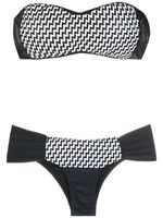 Amir Slama bikini à motif géométrique - Noir