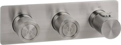 Ben Engraved Cross Inbouwthermostaat Geborsteld Zwart