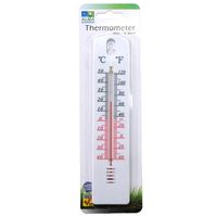 Thermometer binnen/buiten - plastic - wit - 21 cm - thumbnail