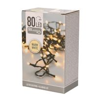 Kerstverlichting warm wit buiten 80 lampjes lichtsnoer 600 cm - thumbnail