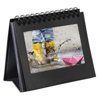 Hama Spiraalvormige boekenstandaard (voor 12 foto's tot 11 x 15 cm, met stickers van aanhalingstekens om aan te brengen) zwart