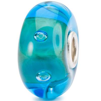 Trollbeads TGLBE-10469 Kraal Vreugdebubbel lagune zilver-glas