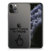 Apple iPhone 11 Pro Silicone-hoesje Finger Don't Touch My Phone - thumbnail