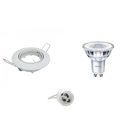 Philips - Led Spot Set - Corepro 830 36d - Gu10 Fitting - Dimbaar - Inbouw Rond - Glans Wit - 4w - Warm Wit 3000k -