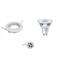 Philips - Led Spot Set - Corepro 830 36d - Gu10 Fitting - Dimbaar - Inbouw Rond - Glans Wit - 4w - Warm Wit 3000k -
