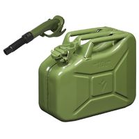 Metalen jerrycan legergroen voor brandstof 10 liter incl. schenktuit