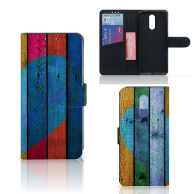 Nokia 3.2 Book Style Case Wood Heart - Cadeau voor je Vriend