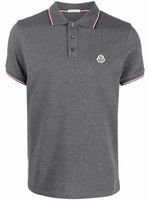 Moncler polo en piqué à patch logo - Gris