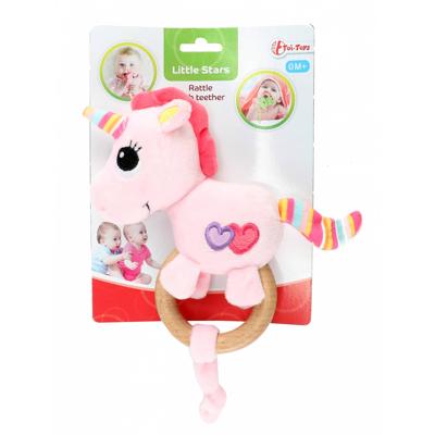 Toi-Toys rammelaar Little Stars junior hout/katoen roze Toi-Toys rammelaar Little Stars junior hout/katoen roze