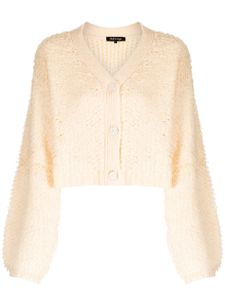 tout a coup cardigan crop en tweed - Jaune