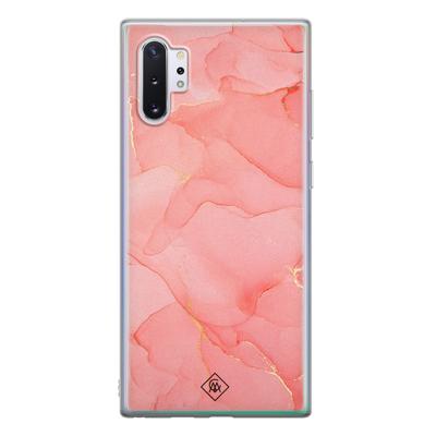 Samsung Galaxy Note 10 Plus siliconen hoesje - Marmer roze