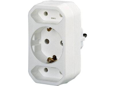 Basetech 1595417 Stopcontactsplitter 1 stuks Wit