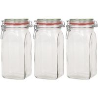 3x Weckpotten/inmaakpotten 1500 ml/1,5 liter met beugelsluiting - thumbnail