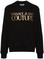 Versace Jeans Couture metallic logo-print cotton sweatshirt - Noir