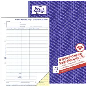 Avery-Zweckform Urenverantwoordingsformulier 1773 DIN A4