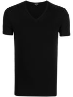 Zegna t-shirt en coton stretch à col v - Noir