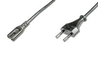 DIGITUS Netaansluitkabel - 1,8 m - Euro CEE 7/16 tot C7 - stekker/contactdoos - H03VVH2-F - 0,75 mm² - Stroomkabel, Voedingskabel