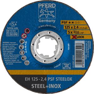 PFERD PSF STEELOX 61740125 Doorslijpschijf gebogen 125 mm 25 stuk(s) RVS, Staal