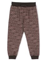 Dolce & Gabbana Kids pantalon de jogging en coton à logo imprimé - Marron