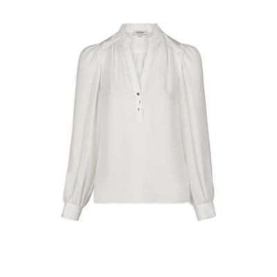 Morgan blouse met ruches ecru Morgan blouse met ruches ecru