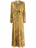 DVF Diane von Furstenberg robe ceinturée à imprimé peau de serpent - Jaune