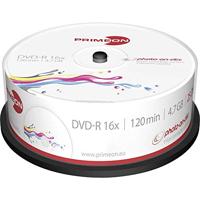 PRIMEON DVD-R 4,7 GB/120 Min/16 x Cakebox, foto-on disc, Inkjet Full Size Printable Surface (25 Disc)