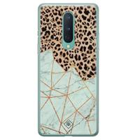 OnePlus 8 siliconen hoesje - Luipaard marmer mint