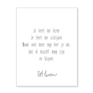 Mini poster • Je leert me lezen