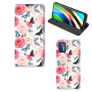 Motorola Moto G9 Plus Smart Cover Butterfly Roses