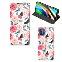 Motorola Moto G9 Plus Smart Cover Butterfly Roses - thumbnail