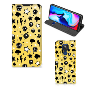 Mobiel BookCase Motorola Moto G9 Play Punk Geel