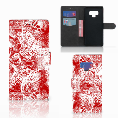 Telefoonhoesje met Naam Samsung Galaxy Note 9 Angel Skull Rood