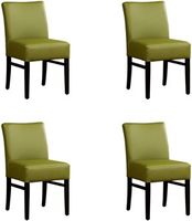 Set van 4 Groene leren landelijke eetkamerstoelen Hold - Toledo Leer Apple Green (groen leer) - thumbnail