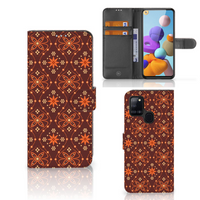 Samsung Galaxy A21s Telefoon Hoesje Batik Brown - thumbnail