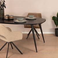 Sohome Eettafel Naomi Deens ovaal, Mangohout - Zwart - thumbnail