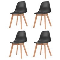 Eetkamerstoelen 4 st kunststof zwart - thumbnail